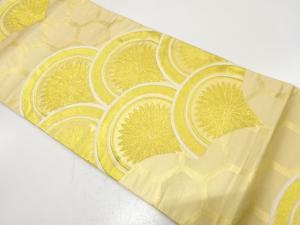 アンティーク　花青海波模様織り出し袋帯（材料）